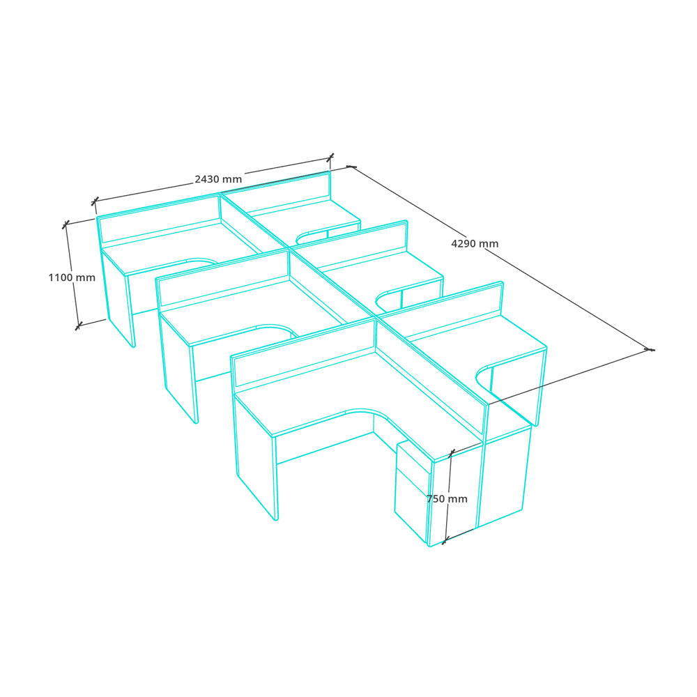 淺木白色L型辦公檯大收納辦公枱高私隱屏風連活動櫃 L Shape Office Tables Wood Pattern Office Desks Modern Office Cubicles Mobile Pedestal High Storage (Copy)