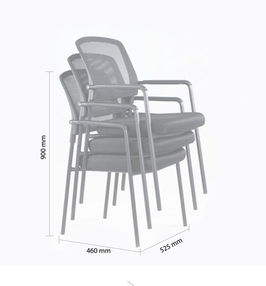 黑色網背可叠起會議椅辦公椅培訓椅 Black Mesh Back Stackable Office Chair Meeting Rooms Chair