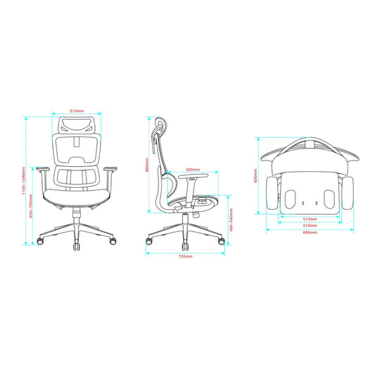 全功能調節腰背分離專業支撐人體工學辦公椅同步傾仰辦公椅子電腦椅 Premium Full Lumbar Support Ergonomic Office Chair Computer Chair with Adjustable Armrests